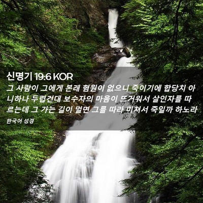 Picture 02 - 신명기 19:6 KOR - 그 사람이 그에게 본래 혐원이 - Bible Verse Picture