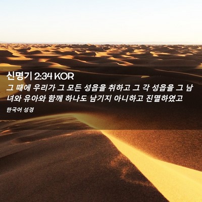 Picture 02 - 신명기 2:34 KOR - 그 때에 우리가 그 모든 성읍을 - Bible Verse Picture