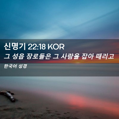Picture 02 - 신명기 22:18 KOR - 그 성읍 장로들은 그 사람을 잡아 - Bible Verse Picture