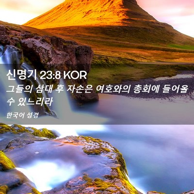 Picture 02 - 신명기 23:8 KOR - 그들의 삼대 후 자손은 여호와의 - Bible Verse Picture