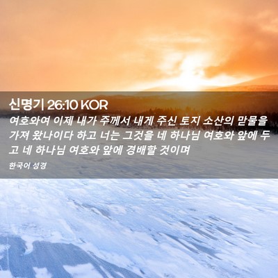 Picture 02 - 신명기 26:10 KOR - 여호와여 이제 내가 주께서 내게 - Bible Verse Picture