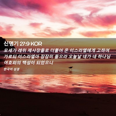 Picture 02 - 신명기 27:9 KOR - 모세가 레위 제사장들로 더불어 온 - Bible Verse Picture