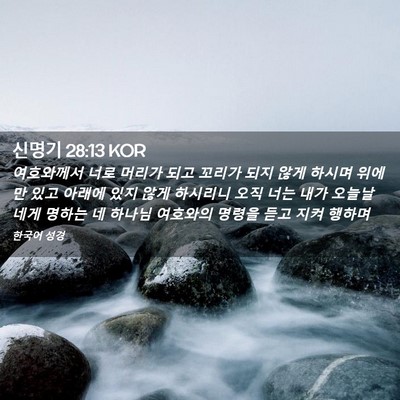 Picture 02 - 신명기 28:13 KOR - 여호와께서 너로 머리가 되고 꼬리가 - Bible Verse Picture