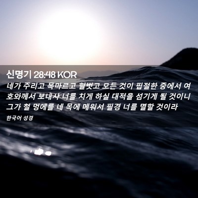 Picture 02 - 신명기 28:48 KOR - 네가 주리고 목마르고 헐벗고 모든 - Bible Verse Picture