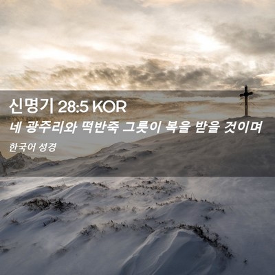 Picture 02 - 신명기 28:5 KOR - 네 광주리와 떡반죽 그릇이 복을 - Bible Verse Picture