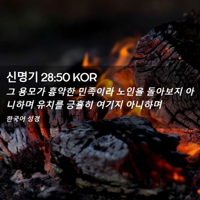 Picture 02 - 신명기 28:50 KOR - 그 용모가 흉악한 민족이라 노인을 - Bible Verse Picture