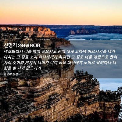Picture 02 - 신명기 28:68 KOR - 여호와께서 너를 배에 실으시고 전에 - Bible Verse Picture