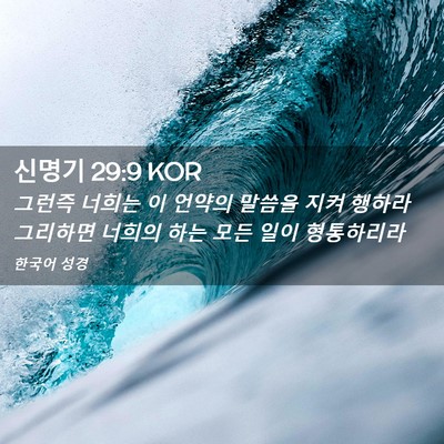 Picture 02 - 신명기 29:9 KOR - 그런즉 너희는 이 언약의 말씀을 - Bible Verse Picture