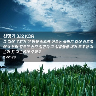 Picture 02 - 신명기 3:12 KOR - 그 때에 우리가 이 땅을 얻으매 - Bible Verse Picture