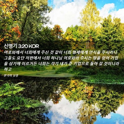 Picture 02 - 신명기 3:20 KOR - 여호와께서 너희에게 주신 것 같이 - Bible Verse Picture