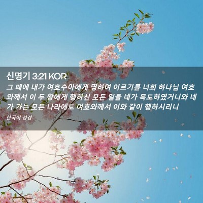 Picture 02 - 신명기 3:21 KOR - 그 때에 내가 여호수아에게 명하여 - Bible Verse Picture