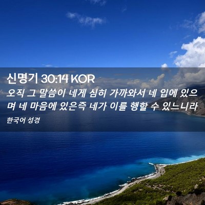Picture 02 - 신명기 30:14 KOR - 오직 그 말씀이 네게 심히 가까와서 - Bible Verse Picture