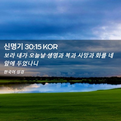 Picture 02 - 신명기 30:15 KOR - 보라 내가 오늘날 생명과 복과 - Bible Verse Picture