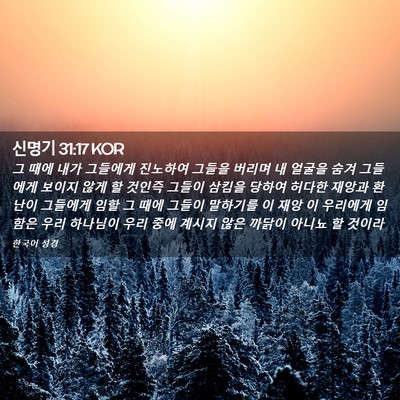 Picture 02 - 신명기 31:17 KOR - 그 때에 내가 그들에게 진노하여 - Bible Verse Picture