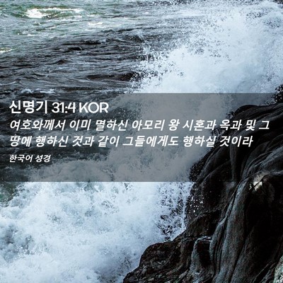 Picture 02 - 신명기 31:4 KOR - 여호와께서 이미 멸하신 아모리 왕 - Bible Verse Picture