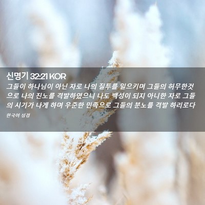 Picture 02 - 신명기 32:21 KOR - 그들이 하나님이 아닌 자로 나의 - Bible Verse Picture