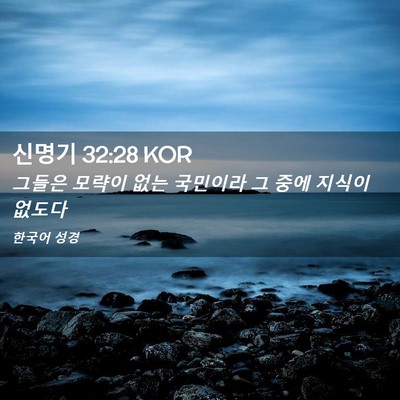Picture 02 - 신명기 32:28 KOR - 그들은 모략이 없는 국민이라 그 - Bible Verse Picture