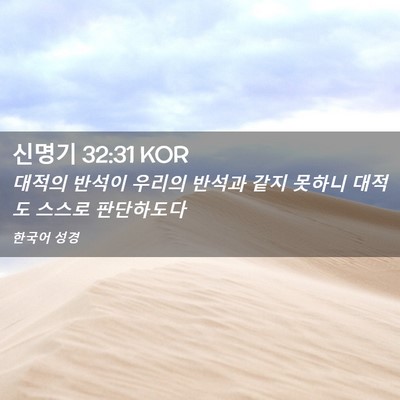 Picture 02 - 신명기 32:31 KOR - 대적의 반석이 우리의 반석과 같지 - Bible Verse Picture