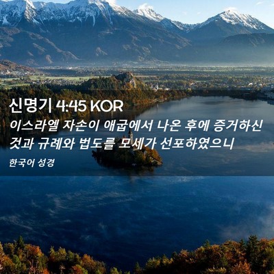 Picture 02 - 신명기 4:45 KOR - 이스라엘 자손이 애굽에서 나온 후에 - Bible Verse Picture