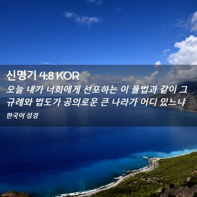 Picture 02 - 신명기 4:8 KOR - 오늘 내가 너희에게 선포하는 이 - Bible Verse Picture