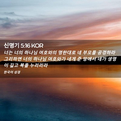 Picture 02 - 신명기 5:16 KOR - 너는 너의 하나님 여호와의 명한대로 - Bible Verse Picture