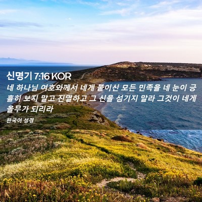 Picture 02 - 신명기 7:16 KOR - 네 하나님 여호와께서 네게 붙이신 - Bible Verse Picture