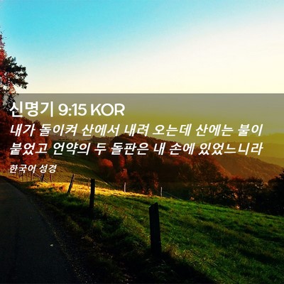 Picture 02 - 신명기 9:15 KOR - 내가 돌이켜 산에서 내려 오는데 - Bible Verse Picture