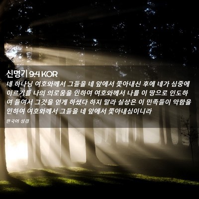 Picture 02 - 신명기 9:4 KOR - 네 하나님 여호와께서 그들을 네 - Bible Verse Picture