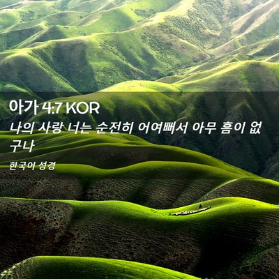 Picture 02 - 아가 4:7 KOR - 나의 사랑 너는 순전히 어여뻐서 - Bible Verse Picture