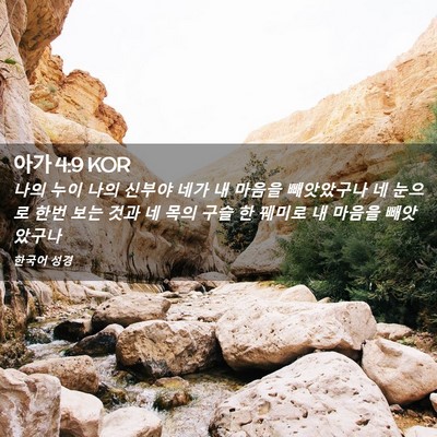 Picture 02 - 아가 4:9 KOR - 나의 누이 나의 신부야 네가 내 - Bible Verse Picture