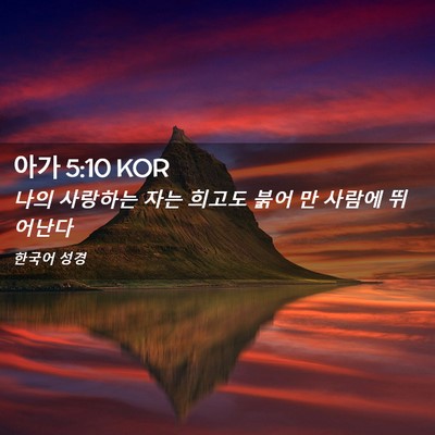 Picture 02 - 아가 5:10 KOR - 나의 사랑하는 자는 희고도 붉어 만 - Bible Verse Picture