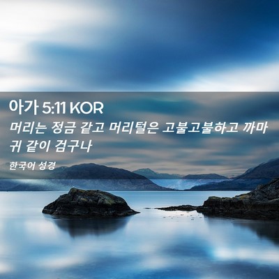 Picture 02 - 아가 5:11 KOR - 머리는 정금 같고 머리털은 - Bible Verse Picture