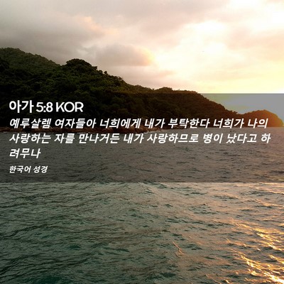 Picture 02 - 아가 5:8 KOR - 예루살렘 여자들아 너희에게 내가 - Bible Verse Picture