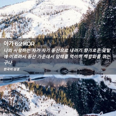 Picture 02 - 아가 6:2 KOR - 나의 사랑하는 자가 자기 동산으로 - Bible Verse Picture