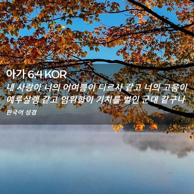Picture 02 - 아가 6:4 KOR - 내 사랑아 너의 어여쁨이 디르사 - Bible Verse Picture