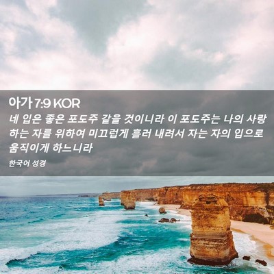 Picture 02 - 아가 7:9 KOR - 네 입은 좋은 포도주 같을 것이니라 - Bible Verse Picture