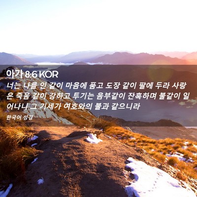 Picture 02 - 아가 8:6 KOR - 너는 나를 인 같이 마음에 품고 도장 - Bible Verse Picture