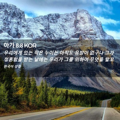 Picture 02 - 아가 8:8 KOR - 우리에게 있는 작은 누이는 아직도 - Bible Verse Picture