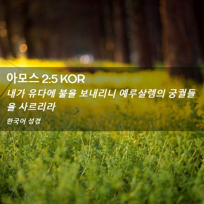 Picture 02 - 아모스 2:5 KOR - 내가 유다에 불을 보내리니 - Bible Verse Picture