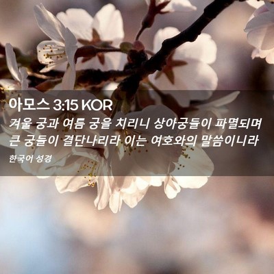 Picture 02 - 아모스 3:15 KOR - 겨울 궁과 여름 궁을 치리니 - Bible Verse Picture