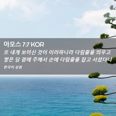 Picture 02 - 아모스 7:7 KOR - 또 내게 보이신 것이 이러하니라 - Bible Verse Picture