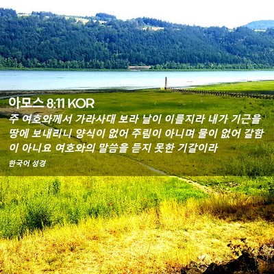 Picture 02 - 아모스 8:11 KOR - 주 여호와께서 가라사대 보라 날이 - Bible Verse Picture