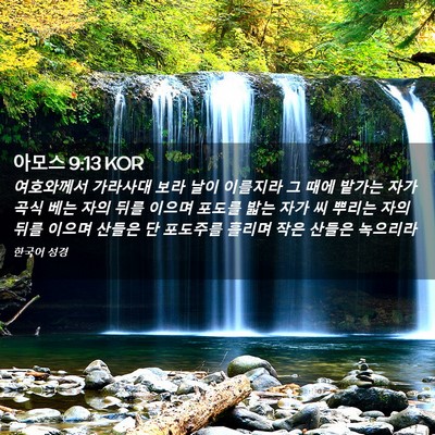 Picture 02 - 아모스 9:13 KOR - 여호와께서 가라사대 보라 날이 - Bible Verse Picture