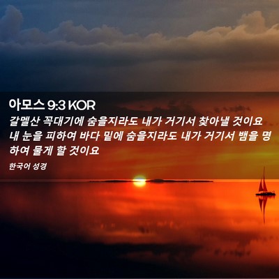 Picture 02 - 아모스 9:3 KOR - 갈멜산 꼭대기에 숨을지라도 내가 - Bible Verse Picture