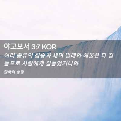 Picture 02 - 야고보서 3:7 KOR - 여러 종류의 짐승과 새며 벌레와 - Bible Verse Picture