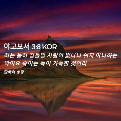 Picture 02 - 야고보서 3:8 KOR - 혀는 능히 길들일 사람이 없나니 - Bible Verse Picture