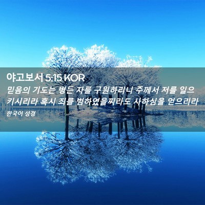 Picture 02 - 야고보서 5:15 KOR - 믿음의 기도는 병든 자를 구원하리니 - Bible Verse Picture