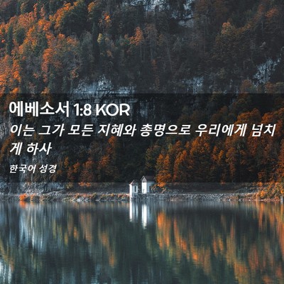 Picture 02 - 에베소서 1:8 KOR - 이는 그가 모든 지혜와 총명으로 - Bible Verse Picture