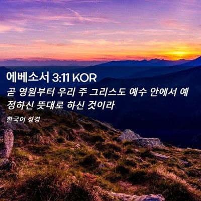 Picture 02 - 에베소서 3:11 KOR - 곧 영원부터 우리 주 그리스도 예수 - Bible Verse Picture