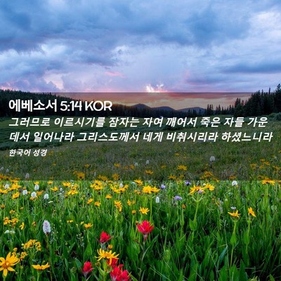 Picture 02 - 에베소서 5:14 KOR - 그러므로 이르시기를 잠자는 자여 - Bible Verse Picture